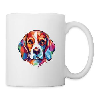 Beagle Hunderasse bunte Aquarell-Illustration - Tasse - Weiß - Rechts