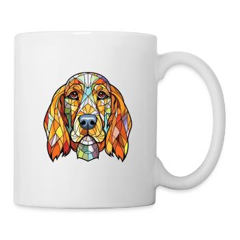 Basset Fauve de Bretagne Hunderasse Aquarell - Tasse - Weiß - Rechts