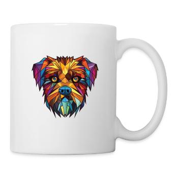 Illustration à l’aquarelle de race de chien griffon belge - Mug blanc - blanc - Droite