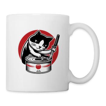 Cat-wielding a katana - Mug - white - Right