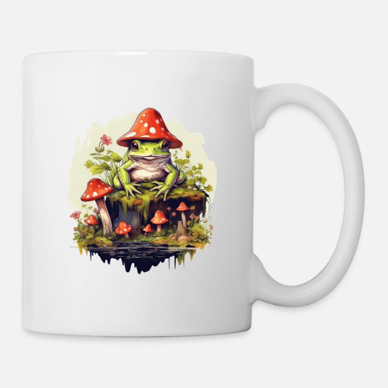 Frog Cottagecore Mushroom - Mug - white