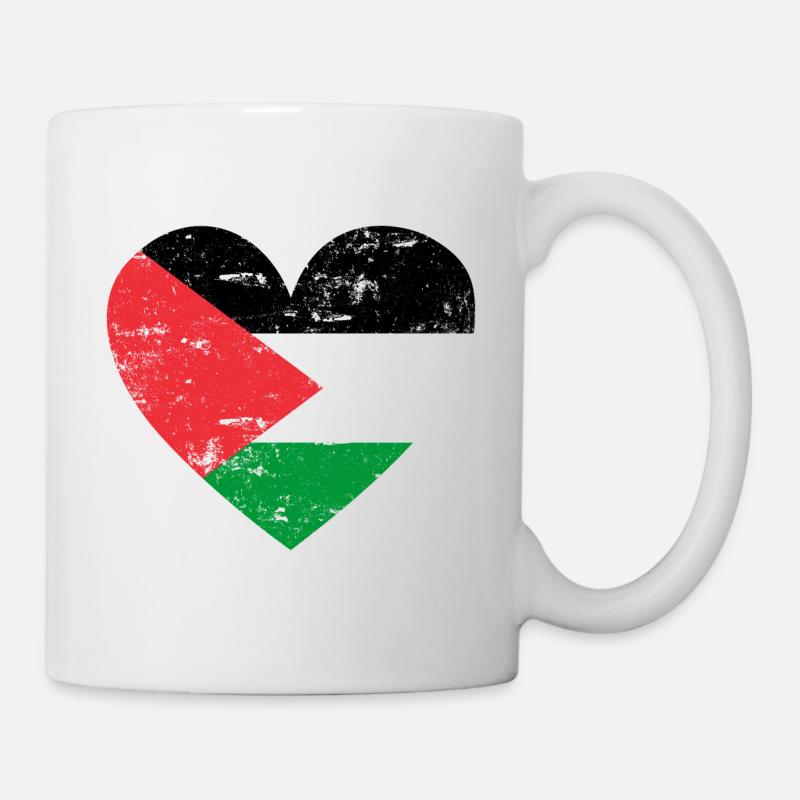 Palestine Flag Heart - Mug - white