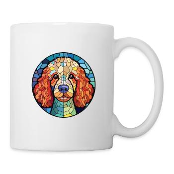 Poodle Dog Breed Colorful Watercolor Illustration - Mug - white - Right