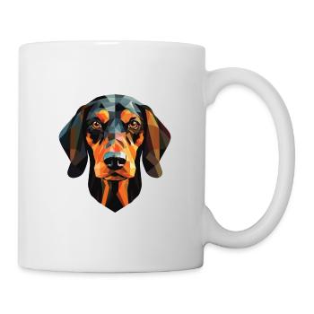Austrian Black And Tan Hound Dog Breed Watercolor - Mug - white - Right