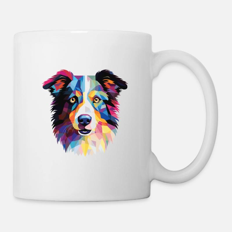 Border Collie Hunderasse Aquarell Illustration - Tasse - Weiß