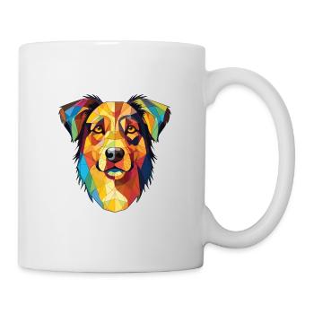 Illustration aquarelle de race de chien de berger basque - Mug blanc - blanc - Droite