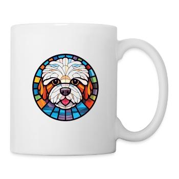 Bichon frisé chien race aquarelle Illustration - Mug blanc - blanc - Droite