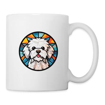 Bichon Frize Dog Breed Watercolor Illustration - Mug - white - Right