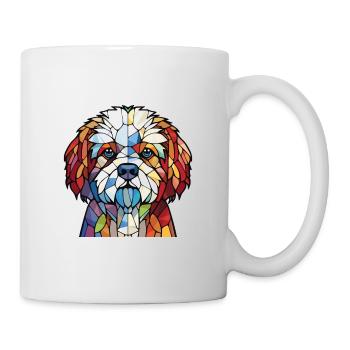 Bolognaise chien race aquarelle verre Illustration - Mug blanc - blanc - Droite