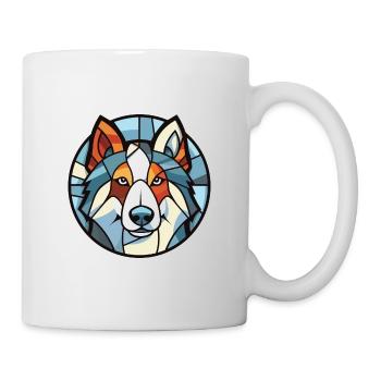 Illustration à l’aquarelle de race de chien esquimau canadien - Mug blanc - blanc - Droite