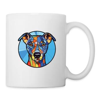 Illustration sur verre aquarelle de race de chien dentelle bleue - Mug blanc - blanc - Droite