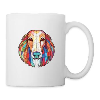 Borzoi Dog Breed Colorful Watercolor Illustration - Mug - white - Right