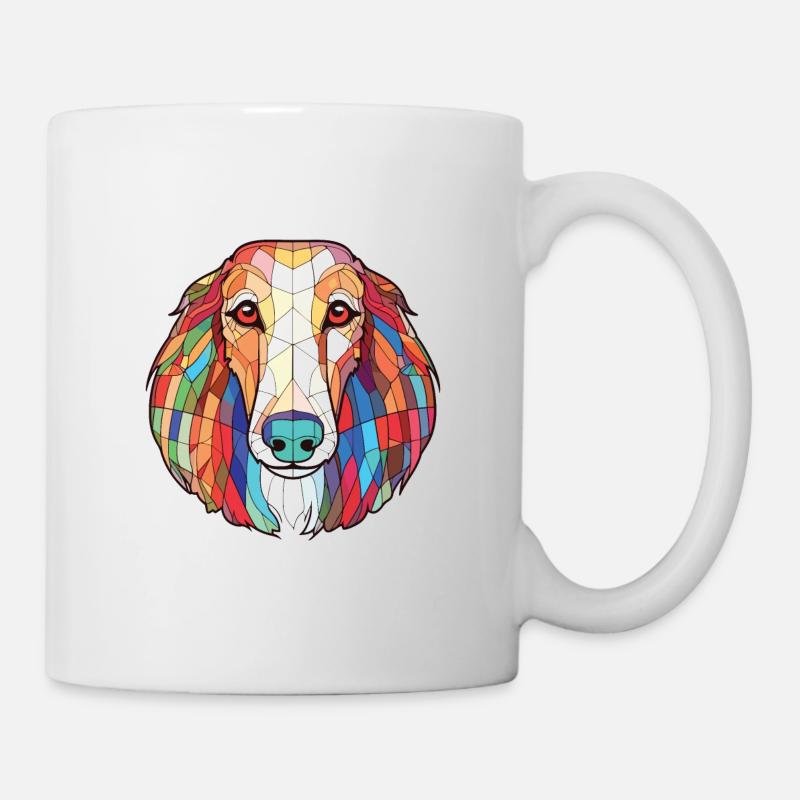 Barzoï chien race coloré aquarelle Illustration - Mug blanc - blanc