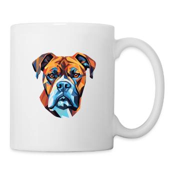 Bull Boxer Hund Rasse Aquarell Glas Illustration - Tasse - Weiß - Rechts
