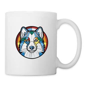 Illustration à l’aquarelle de race de chien esquimau canadien - Mug blanc - blanc - Droite