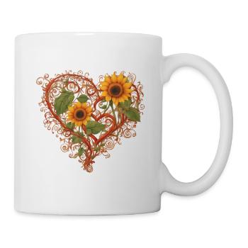 Herz im Herbst - Tasse - Weiß - Rechts