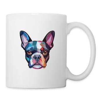 Boston Terrier Hunderasse Aquarell Illustration - Tasse - Weiß - Rechts