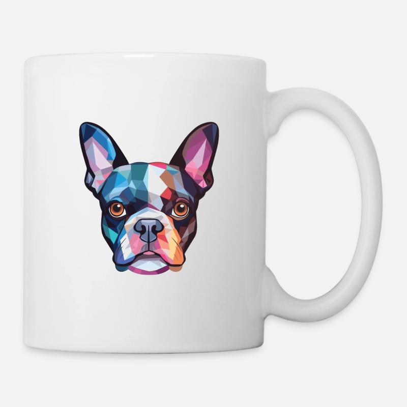 Boston Terrier chien race aquarelle Illustration - Mug blanc - blanc