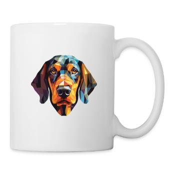 Schwarz und Tan Coonhound Hunderasse Aquarellglas - Tasse - Weiß - Rechts