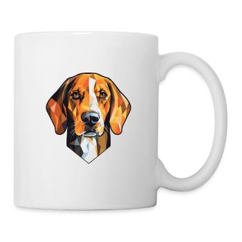 Aquarelle de chien Foxhound de Virginie noir et feu - Mug blanc - blanc - Droite