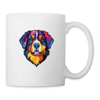 Bernese Mountain Dog Breed Watercolor Illustration - Mug - white - Right