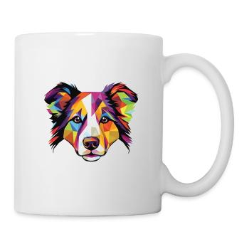 Border Collie Hunderasse Aquarell Illustration - Tasse - Weiß - Rechts
