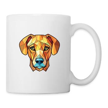 Black Mouth Cur Dog Breed Watercolor Illustration - Mug - white - Right