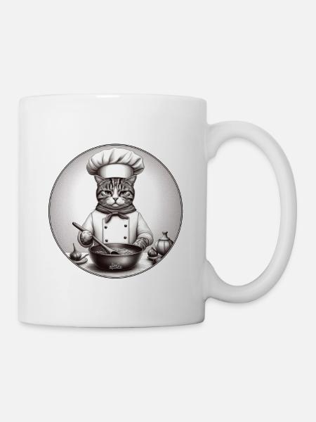 Katze Koch - Tasse - Weiß