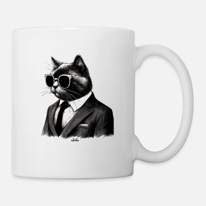 Anzug Katze - Tasse - Weiß