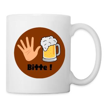 5 Bier Bitte - Tasse - Weiß - Rechts