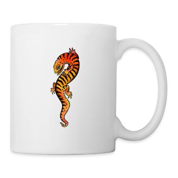Eidechsen-Tattoo-Stil - Tasse - Weiß - Rechts