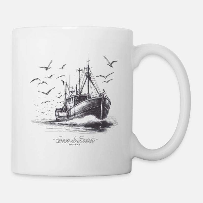 Retour de pêche, concarneau - coeur de breizh - Mug blanc - blanc