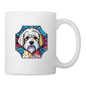 Coton Du Tulear Dog Breed Watercolor Illustration - Mug - white - Right