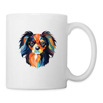 Continental Toy Spaniel chien race verre aquarelle - Mug blanc - blanc - Droite