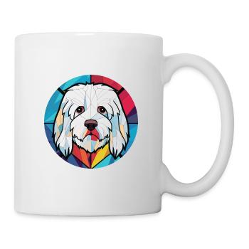 Coton De Tuléar race chien aquarelle illustration - Mug blanc - blanc - Droite