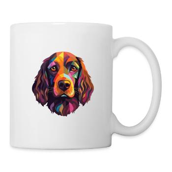 Field Spaniel Hunderasse Aquarell Illustration - Tasse - Weiß - Rechts