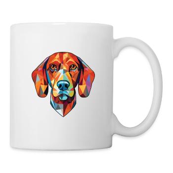 Finnish Hound Dog Breed Watercolor Illustration - Mug - white - Right