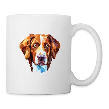 French Brittany Dog Breed Watercolor Illustration - Mug - white - Right