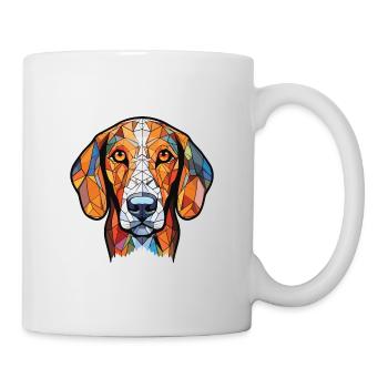 Französischer weißer und schwarzer Jagdhund Rasse Aquarell - Tasse - Weiß - Rechts