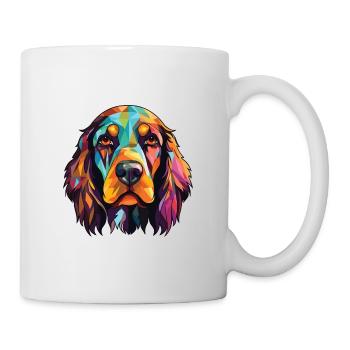 Deutsche Spaniel Hunderasse Aquarell Illustration - Tasse - Weiß - Rechts