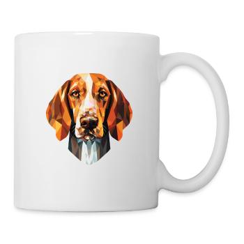 French White And Orange Hound Dog Breed Watercolor - Mug - white - Right