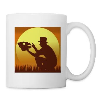 Philosophizing man at sunset - Mug - white - Right