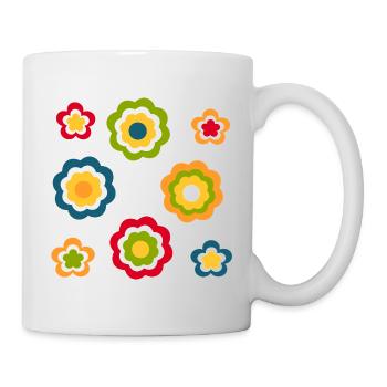 70s Flower Pattern Retro Hippie Festival - Mug - white - Right