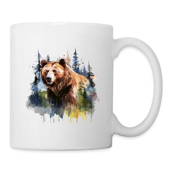 Grizzly bear, brown bear - Mug - white - Right