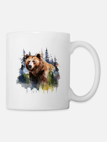 Grizzlybär, Braunbär - Tasse - Weiß
