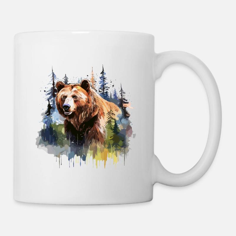 Grizzlybär, Braunbär - Tasse - Weiß