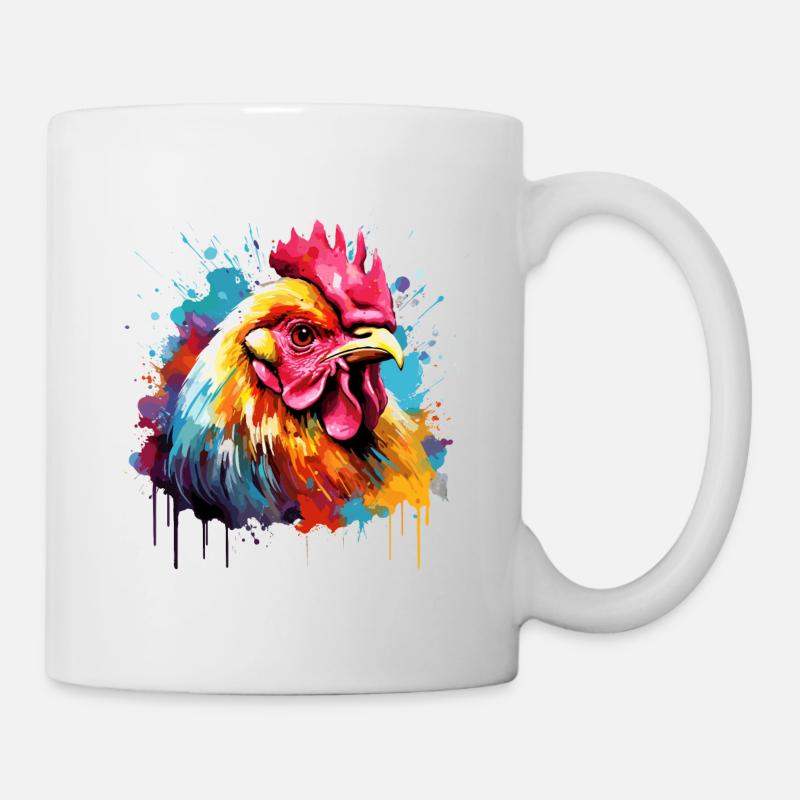 Französischer Hahn, Freund von Hühnern - Tasse - Weiß