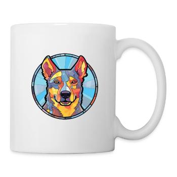 Bouvier australien chien race aquarelle colorée - Mug blanc - blanc - Droite