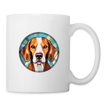 American Foxhound Chien Race Coloré Aquarelle - Mug blanc - blanc - Droite
