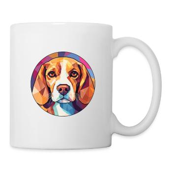 Beagle Hunderasse Bunte Aquarell Illustration - Tasse - Weiß - Rechts